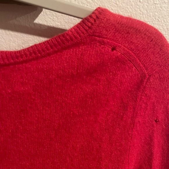 Ellen Tracy cashmere sweater red v-neck pullover size Small - Picture 6 of 8